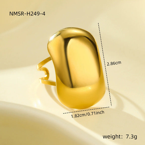Wholesale Women's Geometric Stainless Steel Electroplated Ring