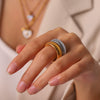 Wholesale Women's Geometric Stainless Steel Electroplated Ring
