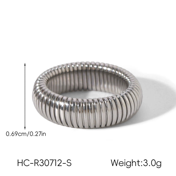 Wholesale Women's Geometric Stainless Steel Electroplated Ring