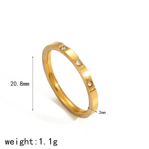Wholesale Women's Geometric Stainless Steel Electroplated Ring