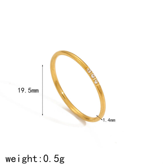 Wholesale Women's Geometric Stainless Steel Electroplated Ring