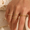 Wholesale Women's Geometric Stainless Steel Electroplated Ring