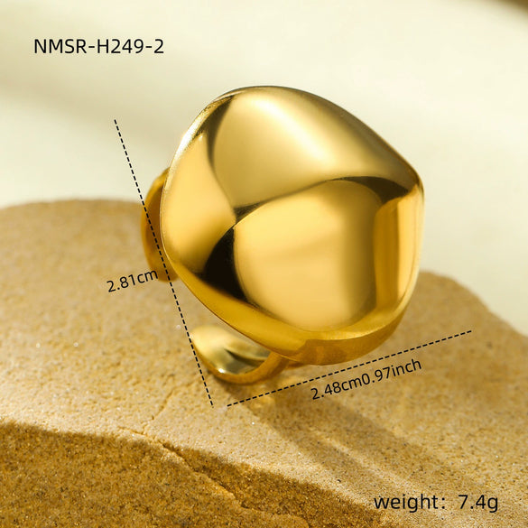 Wholesale Women's Geometric Stainless Steel Electroplated Ring