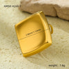 Wholesale Women's Geometric Stainless Steel Electroplated Ring