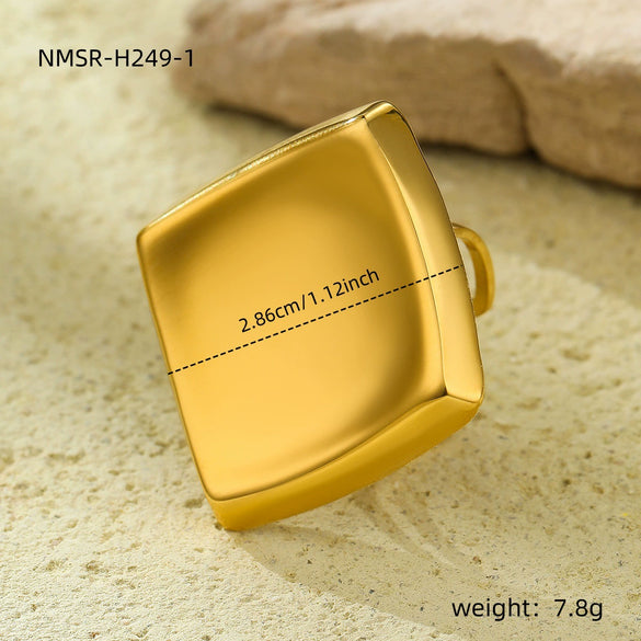 Wholesale Women's Geometric Stainless Steel Electroplated Ring