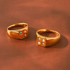 Wholesale Women's Geometric Stainless Steel Electroplated Rings Fashionable Cast Jewelry