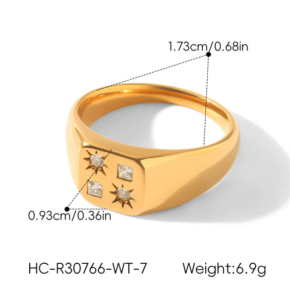 Wholesale Women's Geometric Stainless Steel Electroplated Rings Fashionable Cast Jewelry