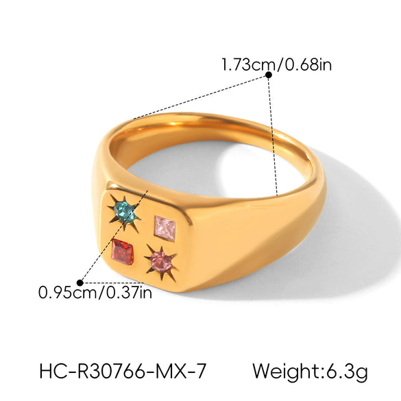 Wholesale Women's Geometric Stainless Steel Electroplated Rings Fashionable Cast Jewelry