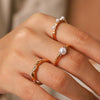 Wholesale Women's Geometric Stainless Steel Electroplated Rings Light Luxury Highend Jewelry Accessories