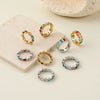 Wholesale Women's Geometric Stainless Steel Electroplated Rings Retro Light Luxury Design