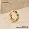 Wholesale Women's Geometric Stainless Steel Electroplated Rings Retro Light Luxury Design