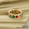 Wholesale Women's Geometric Stainless Steel Electroplated Rings Retro Light Luxury Design