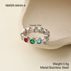 Wholesale Women's Geometric Stainless Steel Electroplated Rings Retro Light Luxury Design
