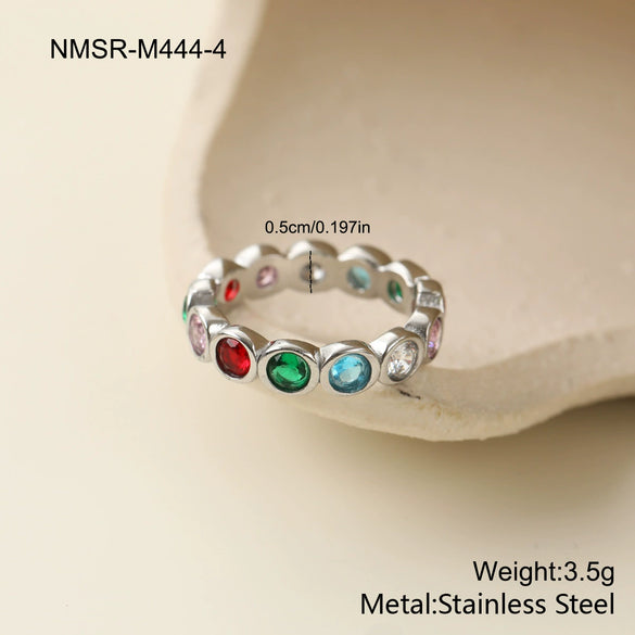 Wholesale Women's Geometric Stainless Steel Electroplated Rings Retro Light Luxury Design