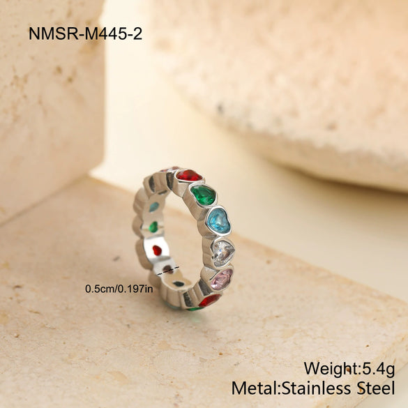 Wholesale Women's Geometric Stainless Steel Electroplated Rings Retro Light Luxury Design