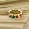 Wholesale Women's Geometric Stainless Steel Electroplated Rings Retro Light Luxury Design