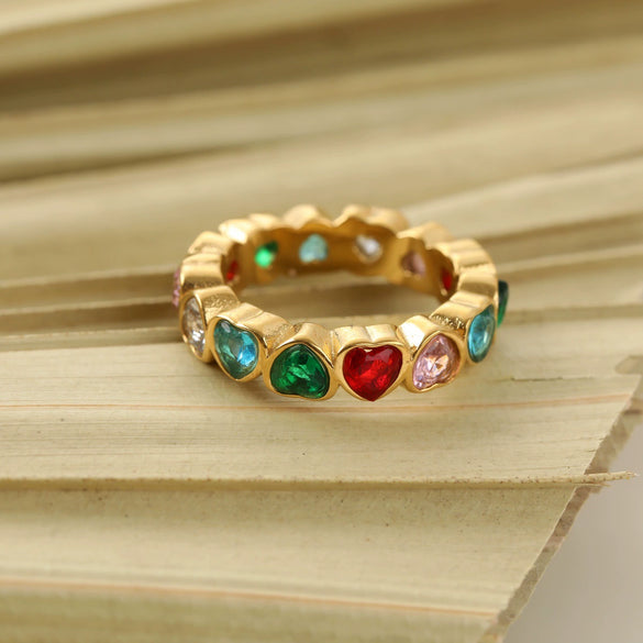 Wholesale Women's Geometric Stainless Steel Electroplated Rings Retro Light Luxury Design