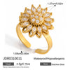 Wholesale Women's Geometric Stainless Steel Electroplated Rotatable Ring