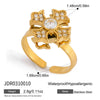 Wholesale Women's Geometric Stainless Steel Electroplated Rotatable Ring