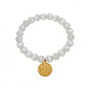 Wholesale Women's Geometric Stainless Steel Electroplated Round Pendant Bracelet