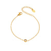 Wholesale Women's Geometric Stainless Steel Electroplated Single Diamond Chain Bracelet