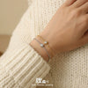 Wholesale Women's Geometric Stainless Steel Electroplated Single Diamond Chain Bracelet