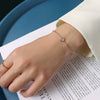 Wholesale Women's Geometric Stainless Steel Electroplated Single Diamond Chain Bracelet