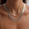 Wholesale Women's Geometric Stainless Steel Electroplated Snake Bone Chain Necklace Jewelry