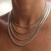 Wholesale Women's Geometric Stainless Steel Electroplated Snake Bone Chain Necklace Jewelry