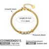 Wholesale Women's Geometric Stainless Steel Electroplated Snake Bone Heart Beaded Bracelet With Microinlaid Zircon