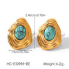 Wholesale Women's Geometric Stainless Steel Electroplated Stud Earrings Vintage Luxury Jewelry