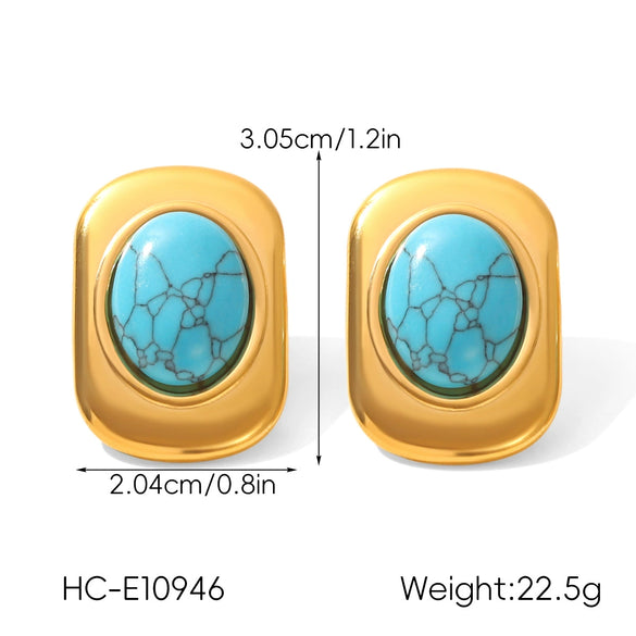 Wholesale Women's Geometric Stainless Steel Electroplated Stud Earrings Vintage Luxury Jewelry