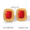 Wholesale Women's Geometric Stainless Steel Electroplated Stud Earrings Vintage Luxury Jewelry