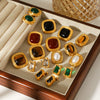 Wholesale Women's Geometric Stainless Steel Electroplated Stud Earrings Vintage Luxury Jewelry