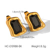Wholesale Women's Geometric Stainless Steel Electroplated Stud Earrings Vintage Luxury Jewelry
