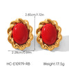 Wholesale Women's Geometric Stainless Steel Electroplated Stud Earrings Vintage Luxury Jewelry