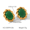 Wholesale Women's Geometric Stainless Steel Electroplated Stud Earrings Vintage Luxury Jewelry