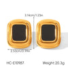 Wholesale Women's Geometric Stainless Steel Electroplated Stud Earrings Vintage Luxury Jewelry