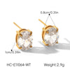 Wholesale Women's Geometric Stainless Steel Electroplated Stud Earrings