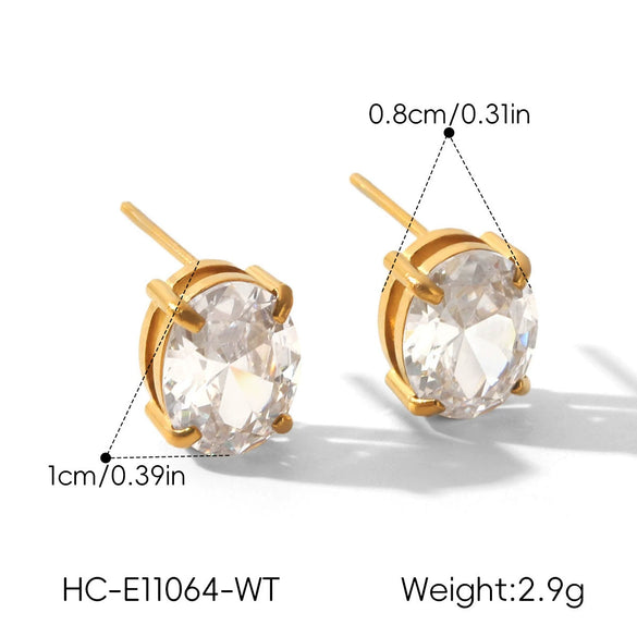 Wholesale Women's Geometric Stainless Steel Electroplated Stud Earrings