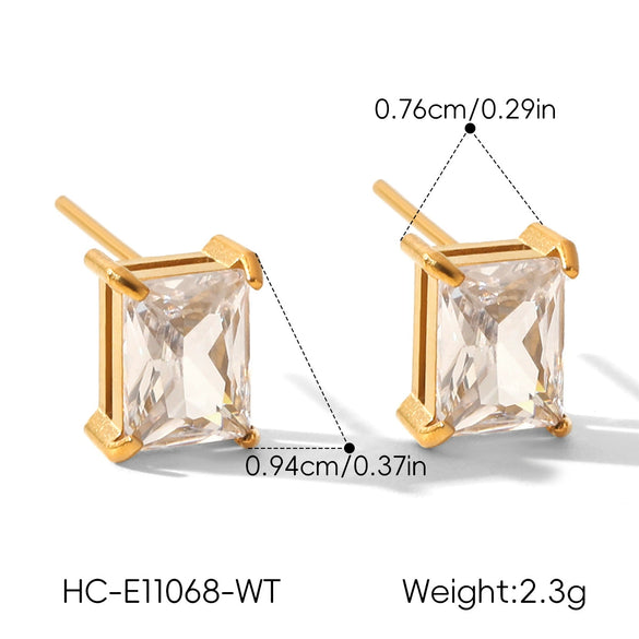 Wholesale Women's Geometric Stainless Steel Electroplated Stud Earrings