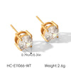 Wholesale Women's Geometric Stainless Steel Electroplated Stud Earrings