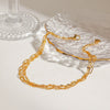 Wholesale Women's Geometric Stainless Steel Electroplated Three Layer Anklet Jewelry With Paper Clip Chain Style