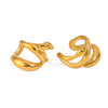 Wholesale Women's Geometric Stainless Steel Electroplated Three Layer Hollow High Level Ear Clip Earrings
