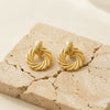 Wholesale Women's Geometric Stainless Steel Electroplated Threedimensional Spiral Twist Chic Earrings