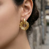 Wholesale Women's Geometric Stainless Steel Electroplated Threedimensional Spiral Twist Chic Earrings