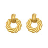 Wholesale Women's Geometric Stainless Steel Electroplated Threedimensional Spiral Twist Chic Earrings