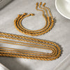 Wholesale Women's Geometric Stainless Steel Electroplated Twist Chain Necklace Jewelry