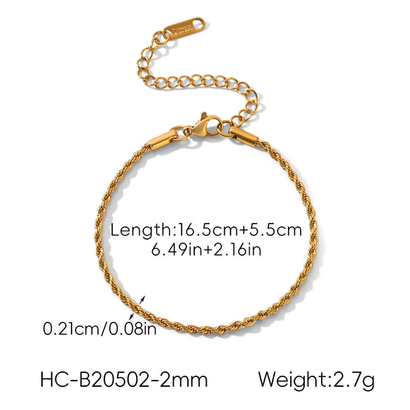 Wholesale Women's Geometric Stainless Steel Electroplated Twist Chain Necklace Jewelry