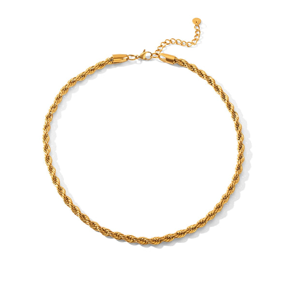 Wholesale Women's Geometric Stainless Steel Electroplated Twist Chain Necklace Jewelry